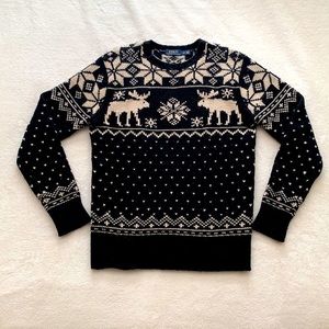 Polo Ralph Lauren Holiday Sweater with Snowflake and Reindeer Pattern